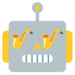 robot and saxophone