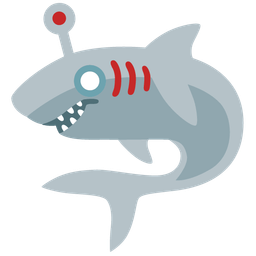 robot and shark