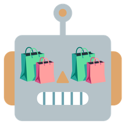 robot and shopping bags