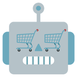 robot and shopping cart