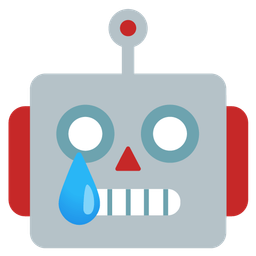 Robot and Smiling face with tear