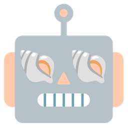 robot and spiral shell