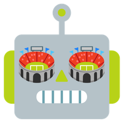 robot and stadium