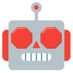 robot and stop sign