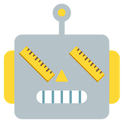 robot and straight ruler