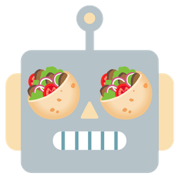 robot and stuffed flatbread