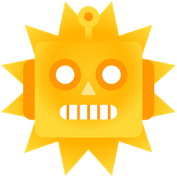 robot and sun with face