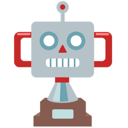 robot and trophy