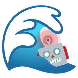 robot and water wave