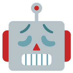 robot and weary face