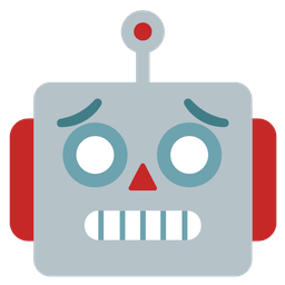 robot and worried face
