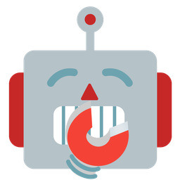 robot and yawning face