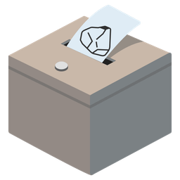 Rock and Ballot box with ballot