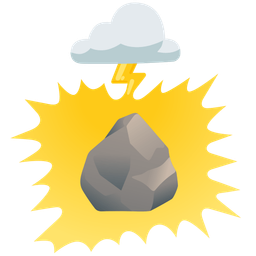 Rock and Cloud with lightning