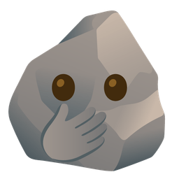 Rock and Face with open eyes and hand over mouth