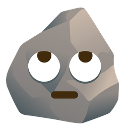 Rock and Face with rolling eyes