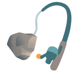 Rock and Fishing pole