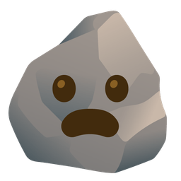 Rock and Frowning face with open mouth