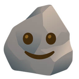 Rock and Slightly smiling face