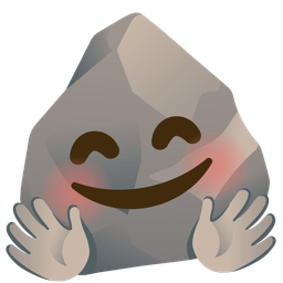 Rock and Smiling face with open hands