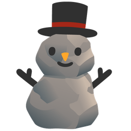 Rock and Snowman without snow