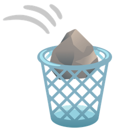 Rock and Wastebasket