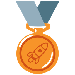 rocket and 3rd place medal