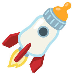 rocket and baby bottle