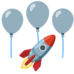 rocket and balloon