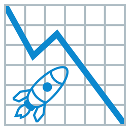 rocket and chart decreasing
