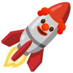 rocket and clown face