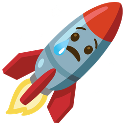 rocket and crying face