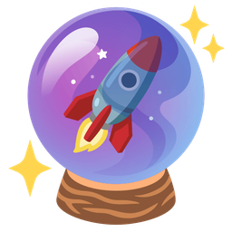 rocket and crystal ball