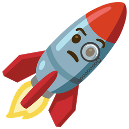 rocket and face with monocle