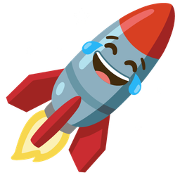 Rocket and Face with tears of joy