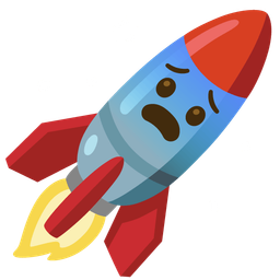 rocket and fearful face