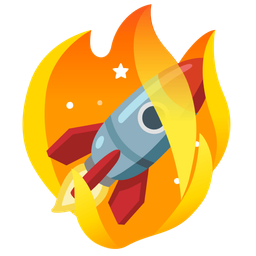 rocket and fire