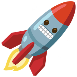 rocket and grimacing face