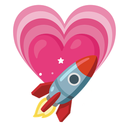rocket and growing heart