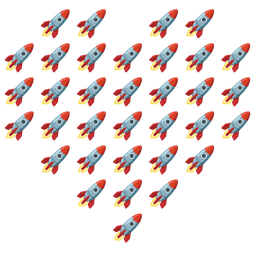 rocket and heart suit