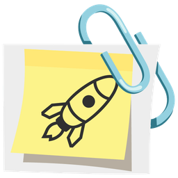 rocket and linked paperclips