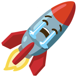 rocket and loudly crying face