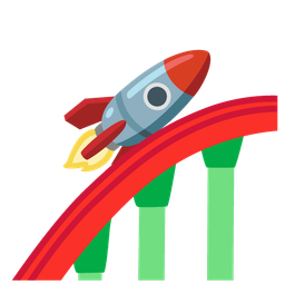 rocket and roller coaster