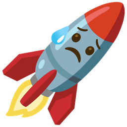 rocket and sad but relieved face