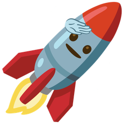 rocket and saluting face