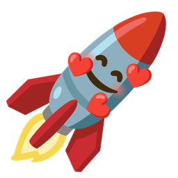 Rocket and Smiling face with hearts