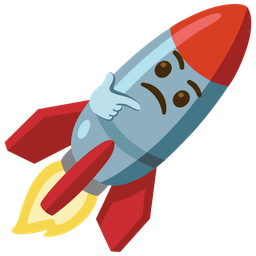 rocket and thinking face