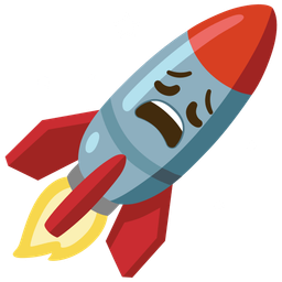 rocket and weary face