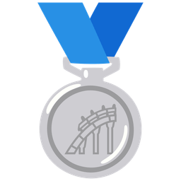 roller coaster and 2nd place medal