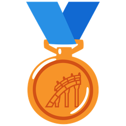 roller coaster and 3rd place medal